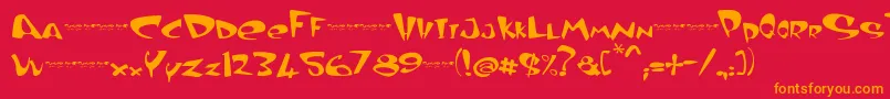 CurvedAir Font – Orange Fonts on Red Background