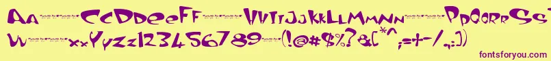 CurvedAir Font – Purple Fonts on Yellow Background