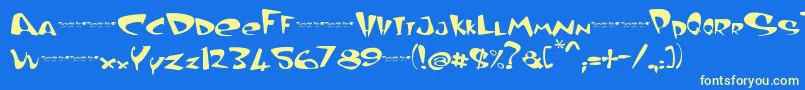 CurvedAir Font – Yellow Fonts on Blue Background