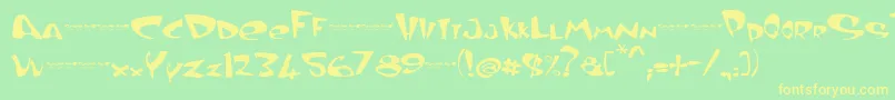 CurvedAir Font – Yellow Fonts on Green Background