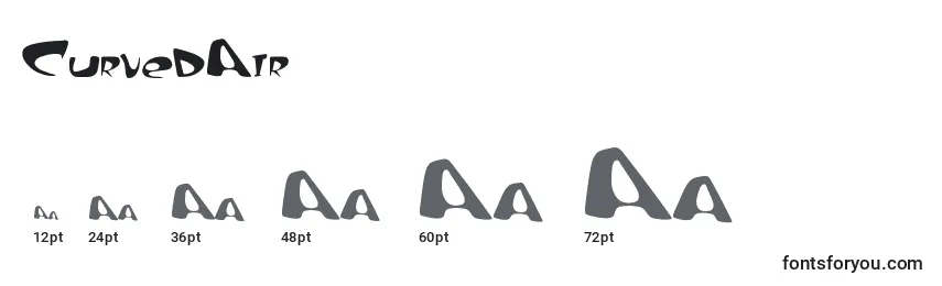 Größen der Schriftart CurvedAir