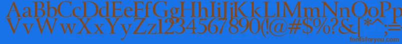 Oeste Font – Brown Fonts on Blue Background