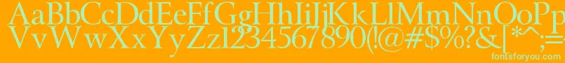 Oeste Font – Green Fonts on Orange Background