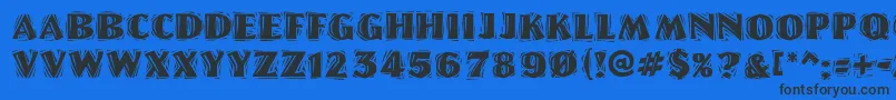 Police Linolettercutragged – polices noires sur fond bleu