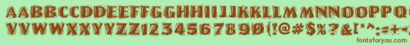 Linolettercutragged Font – Brown Fonts on Green Background