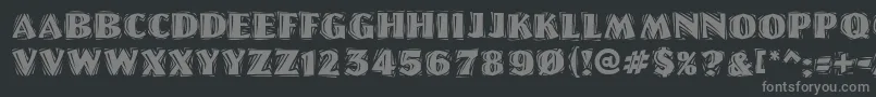 Linolettercutragged Font – Gray Fonts on Black Background