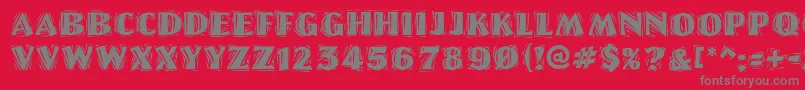 Linolettercutragged Font – Gray Fonts on Red Background