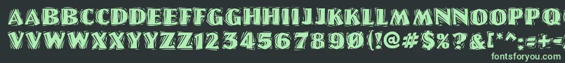 Linolettercutragged Font – Green Fonts on Black Background