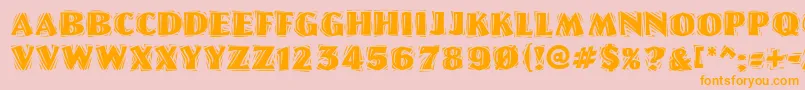 Linolettercutragged Font – Orange Fonts on Pink Background