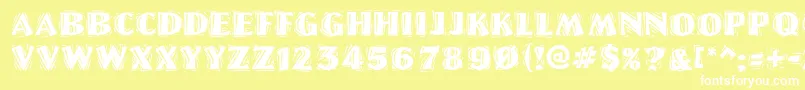 Linolettercutragged Font – White Fonts on Yellow Background