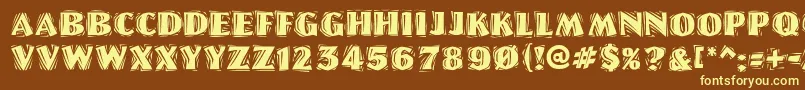 Linolettercutragged Font – Yellow Fonts on Brown Background