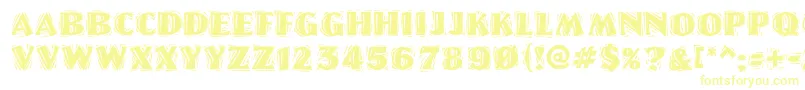 Linolettercutragged Font – Yellow Fonts on White Background