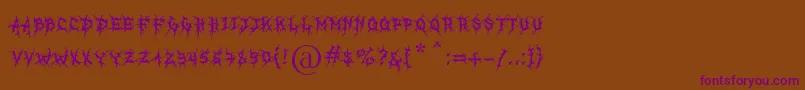MbRealGrinder Font – Purple Fonts on Brown Background