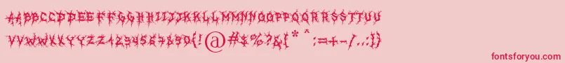 MbRealGrinder Font – Red Fonts on Pink Background