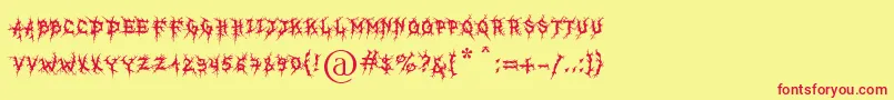 Шрифт MbRealGrinder – красные шрифты на жёлтом фоне
