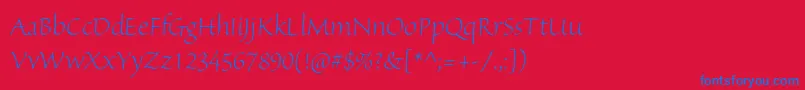 SanvitoproLtdisp-Schriftart – Blaue Schriften auf rotem Hintergrund