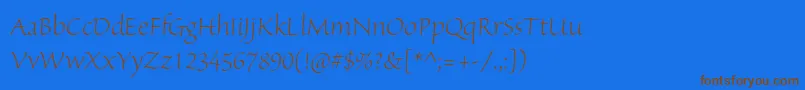 SanvitoproLtdisp Font – Brown Fonts on Blue Background
