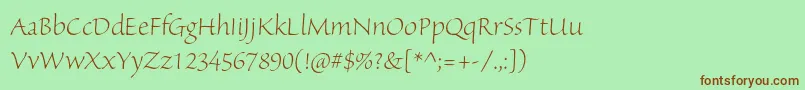 SanvitoproLtdisp Font – Brown Fonts on Green Background