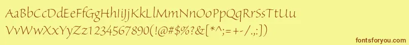 SanvitoproLtdisp Font – Brown Fonts on Yellow Background