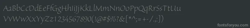 フォントSanvitoproLtdisp – 黒い背景に灰色の文字