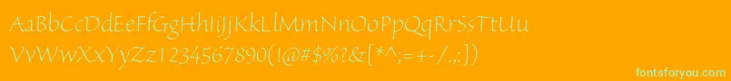 SanvitoproLtdisp Font – Green Fonts on Orange Background