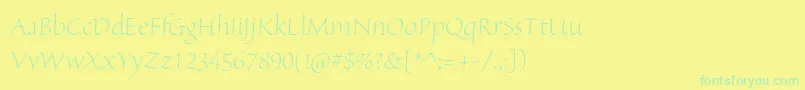 SanvitoproLtdisp Font – Green Fonts on Yellow Background
