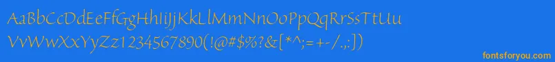 SanvitoproLtdisp Font – Orange Fonts on Blue Background