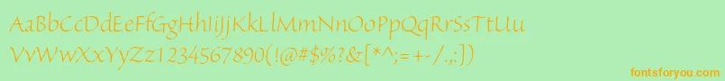 SanvitoproLtdisp Font – Orange Fonts on Green Background