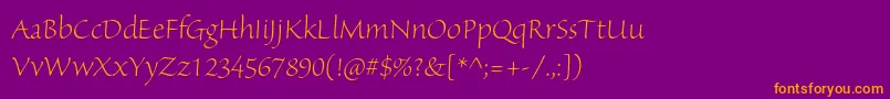 SanvitoproLtdisp Font – Orange Fonts on Purple Background