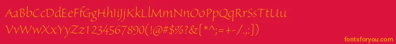 SanvitoproLtdisp Font – Orange Fonts on Red Background