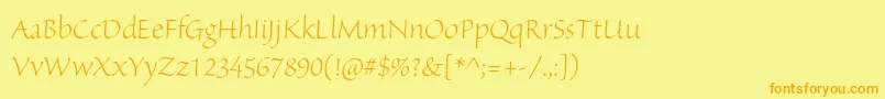 SanvitoproLtdisp Font – Orange Fonts on Yellow Background