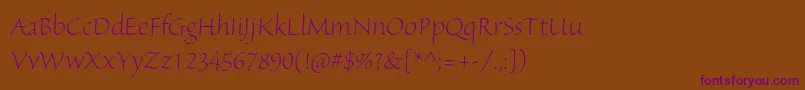 SanvitoproLtdisp Font – Purple Fonts on Brown Background