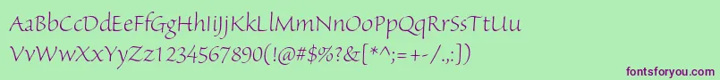 SanvitoproLtdisp Font – Purple Fonts on Green Background