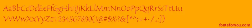 SanvitoproLtdisp Font – Red Fonts on Orange Background