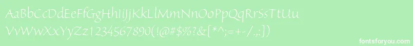 フォントSanvitoproLtdisp – 緑の背景に白い文字