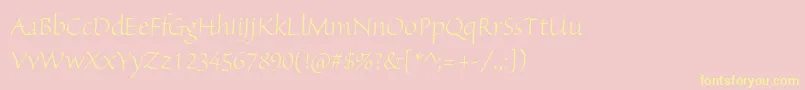 SanvitoproLtdisp Font – Yellow Fonts on Pink Background