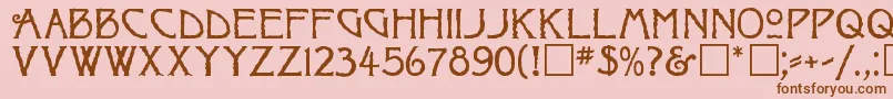 RaggedRegular Font – Brown Fonts on Pink Background