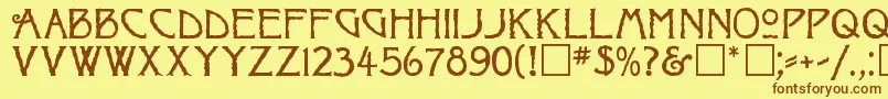 RaggedRegular Font – Brown Fonts on Yellow Background