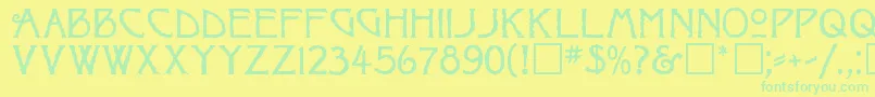 フォントRaggedRegular – 黄色い背景に緑の文字