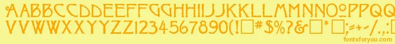 RaggedRegular Font – Orange Fonts on Yellow Background