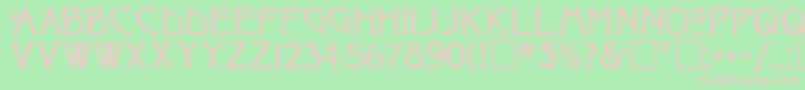 RaggedRegular-fontti – vaaleanpunaiset fontit vihreällä taustalla