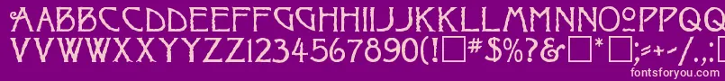 RaggedRegular Font – Pink Fonts on Purple Background