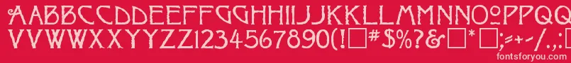 フォントRaggedRegular – 赤い背景にピンクのフォント