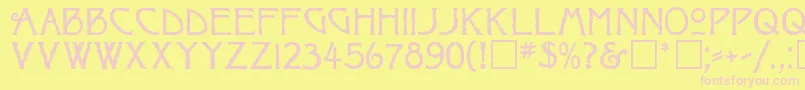 RaggedRegular-fontti – vaaleanpunaiset fontit keltaisella taustalla