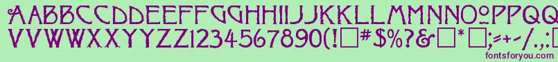 RaggedRegular Font – Purple Fonts on Green Background