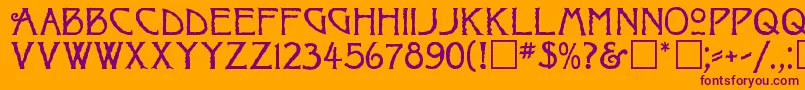 RaggedRegular-fontti – violetit fontit oranssilla taustalla