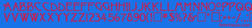 RaggedRegular Font – Red Fonts on Blue Background