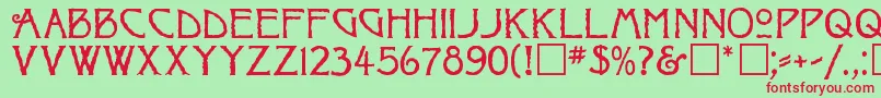 RaggedRegular Font – Red Fonts on Green Background