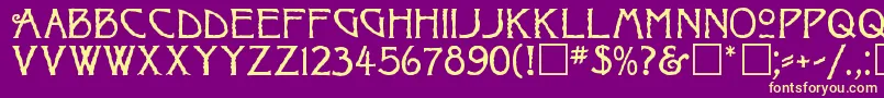 RaggedRegular Font – Yellow Fonts on Purple Background