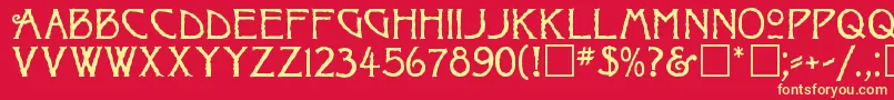 RaggedRegular Font – Yellow Fonts on Red Background